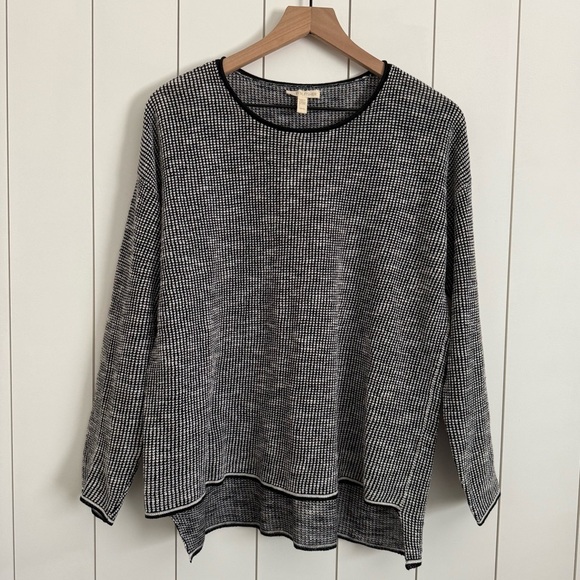 Eileen Fisher Linen Waffle Stitch Box Top Sweater - Picture 1 of 5